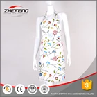 new cheap wholesale printed pinafore heat resistance woman long waterproof cotton cooking kitchen custom apron