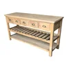 American rustic eco-friendly recycled fir wood wine storage hotel lobby console furniture table