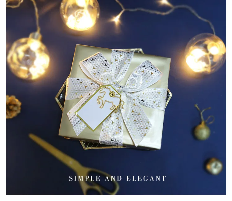 folding gift printed satin ribbon for gift packaging