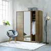 Solid wooden furniture bedroom wardrobe bed