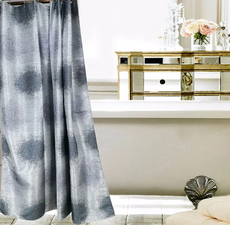 Silvery Gray Waterproof Polyester Nautical Shower Curtains For Bathroom