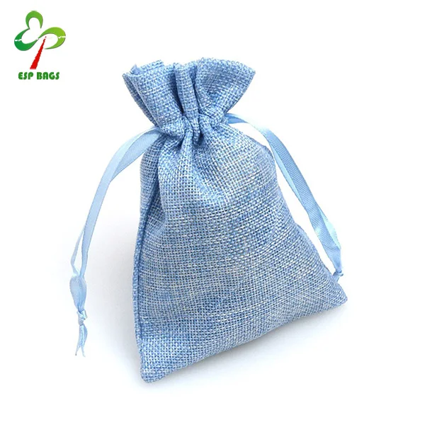 beautiful jute gift bag for wedding, small jewelry drawstring