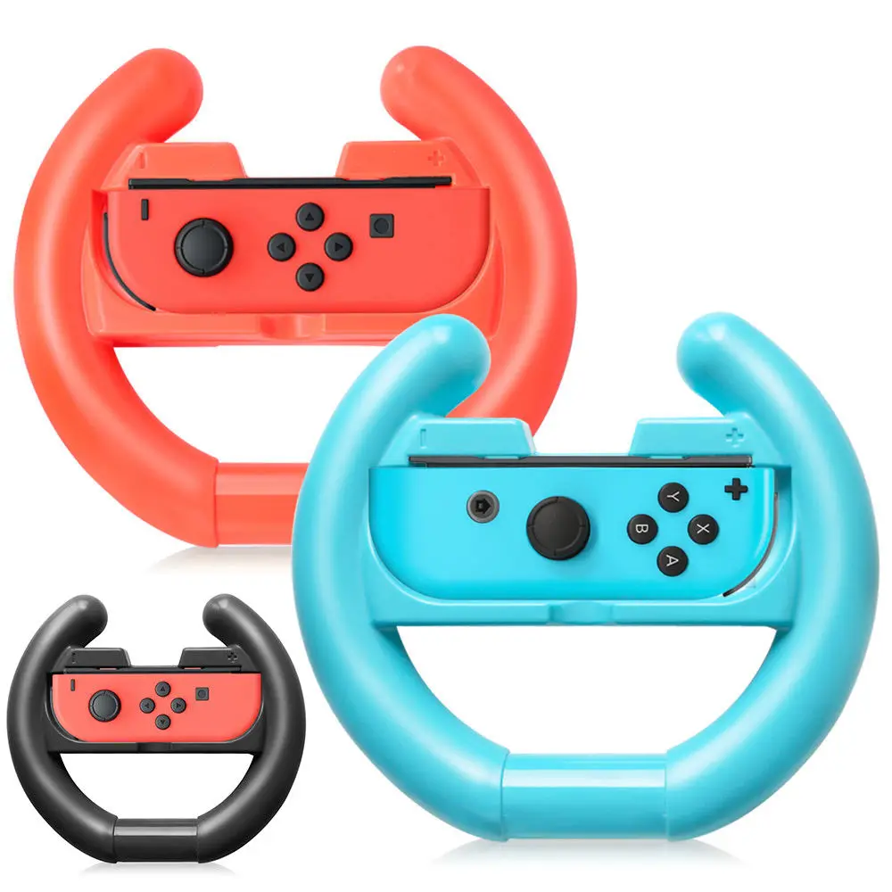 2x Racing Steering Wheel for Nintendo Switch for Joy-Con Controller Handle Grip Wheel, Black blue red
2x Racing Steering Wheel for Nintendo Switch for Joy-Con Controller Handle Grip Wheel, Black blue red