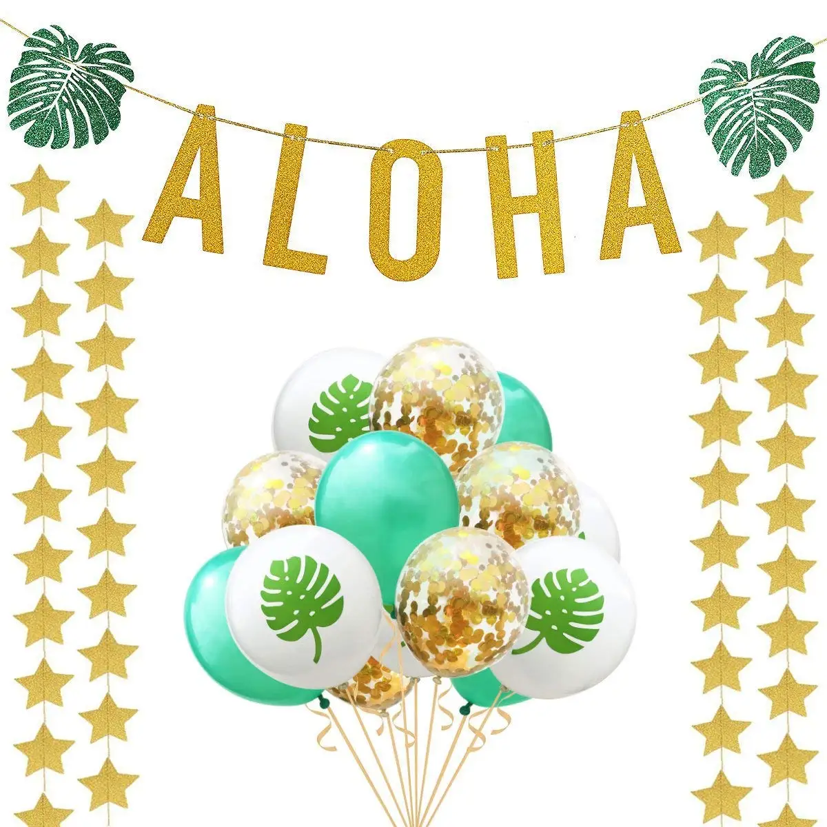 hawaii theme party decoration confetti and latex balloon with