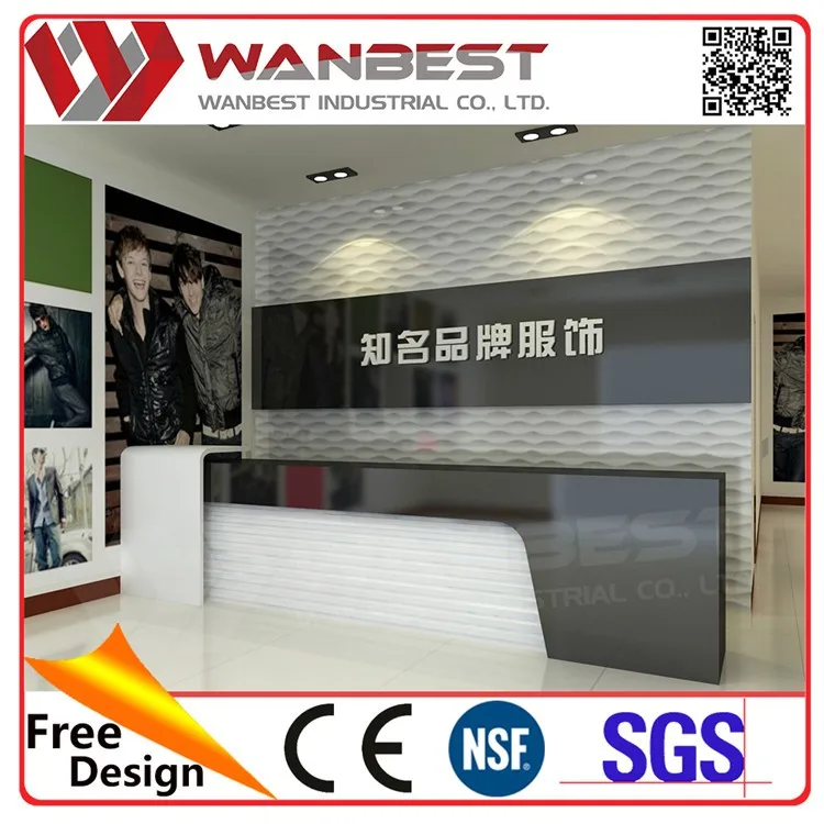RE-053-customized artificial marble reception counter high glossy surface - .jpg