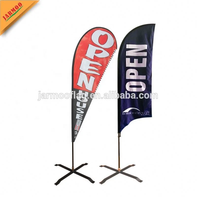 Double-Sided, Poles and Cross Base Included 13.5ft Feather Banner UPS - Style 2