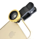 Universal 3-in-1 clip lens fisheye+macro+wide angle lens for smartphone/notebook PC