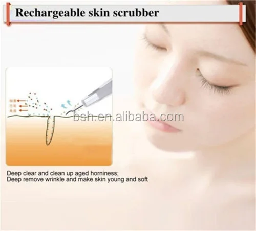 Portable Rechargeable 2in1 Ultrasonic Facial Skin Scrubber Anti-aging Lift