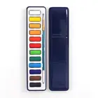 Popular artist water color cake professional watercolor paint set tin box watercolor with art brush