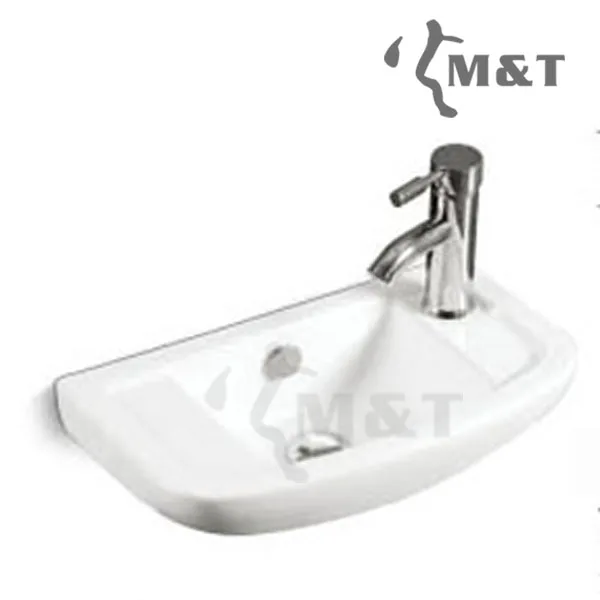 Ceramic hotel bathroom wc outside wall small wc hung basin sink