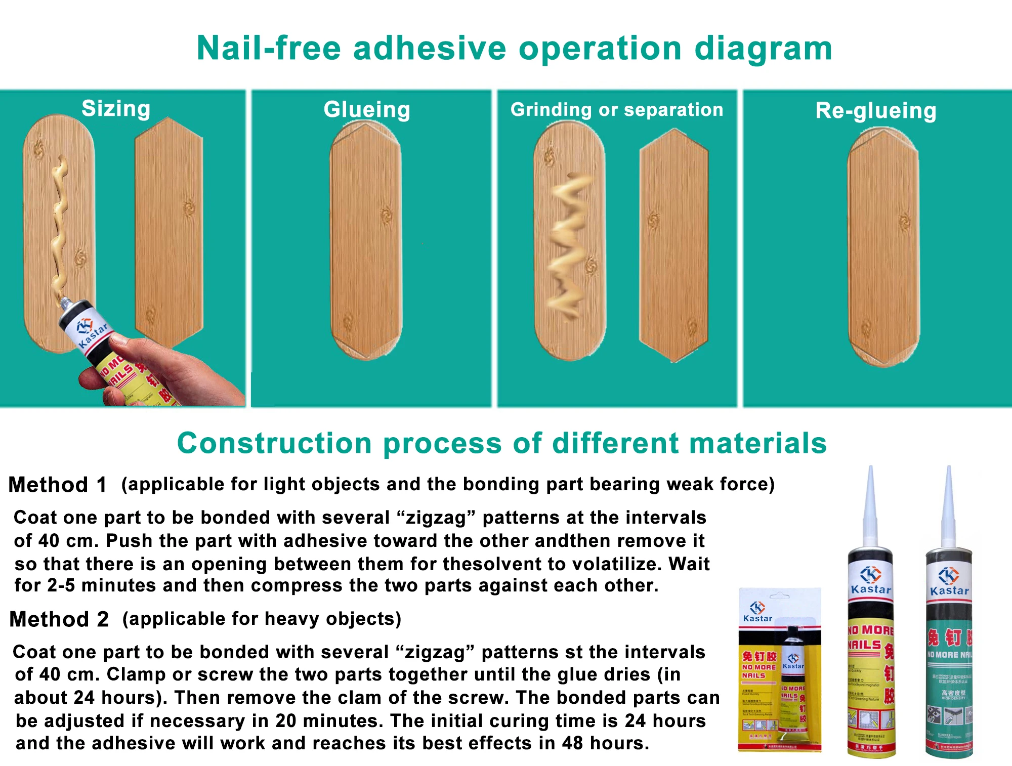 High Bonding Strength Nail-Free Glue For Wooden and Heavy Duty Construction