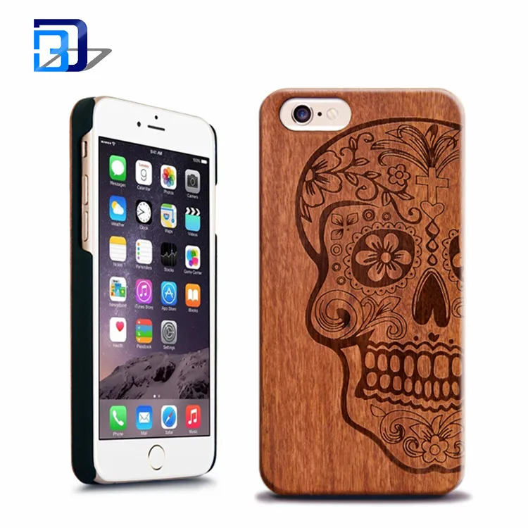 Factory price mobile accessories laser engraving custom design plastic wooden cell phone wood case for iphone 6 6s 6s plus 5se
