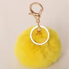 Fashion luxury bunny patten fur car accessory real rex rabbit fur keychains