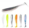 10PCS/Set Rubber Lifelike Soft Fishing T Tail Soft Worm Fishing Lures Bait With Flakes Fishing Tackle