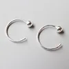 Korean Style 925 Italian silver plain hoop earrings