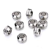 316l stainless steel jewelry rondelle spacer beads european style high polished silver round shape beads for bracelet necklace