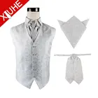 Wholesale Silver Mens Wedding Waistcoat Paisley Suit Vest for Custom