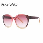 Classic Gradient Frame Horn uv400 Women Color Lens Sunglasses