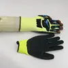700g Natural Color Polyester/Cotton Knitted Glove with Yellow Over Lock