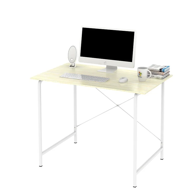 Modern Simple Metal Frame Wooden Desktop Computer Table Design Pictures