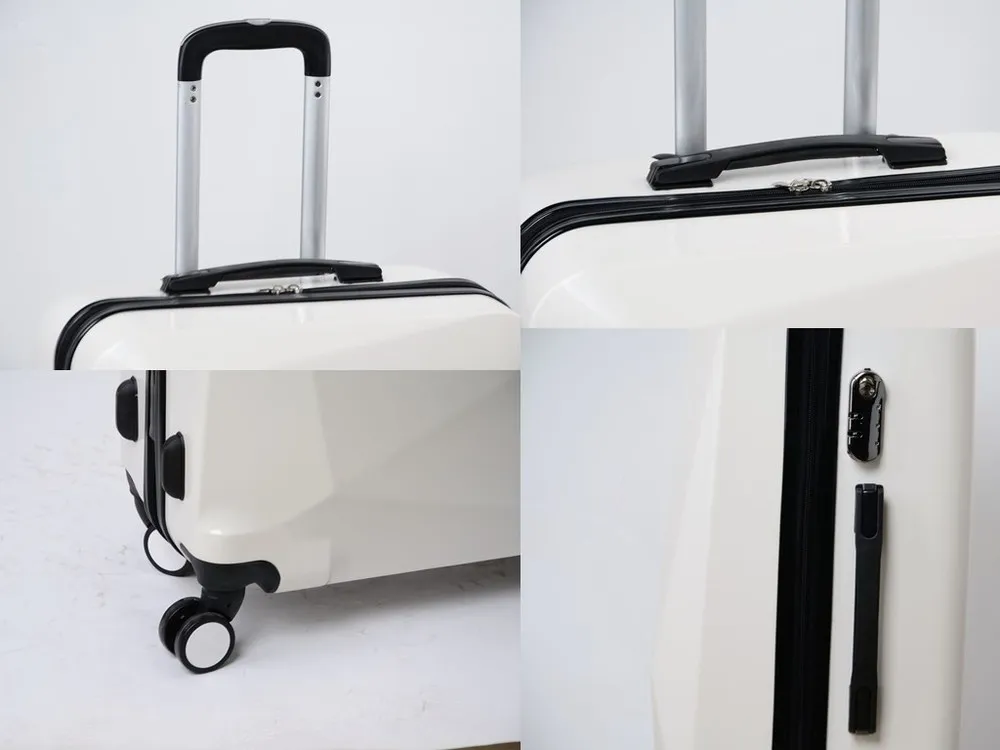 Factory wholesale 3 pieces travel wheeled suitcases abs pc trolley hard shell carry-on luggage set