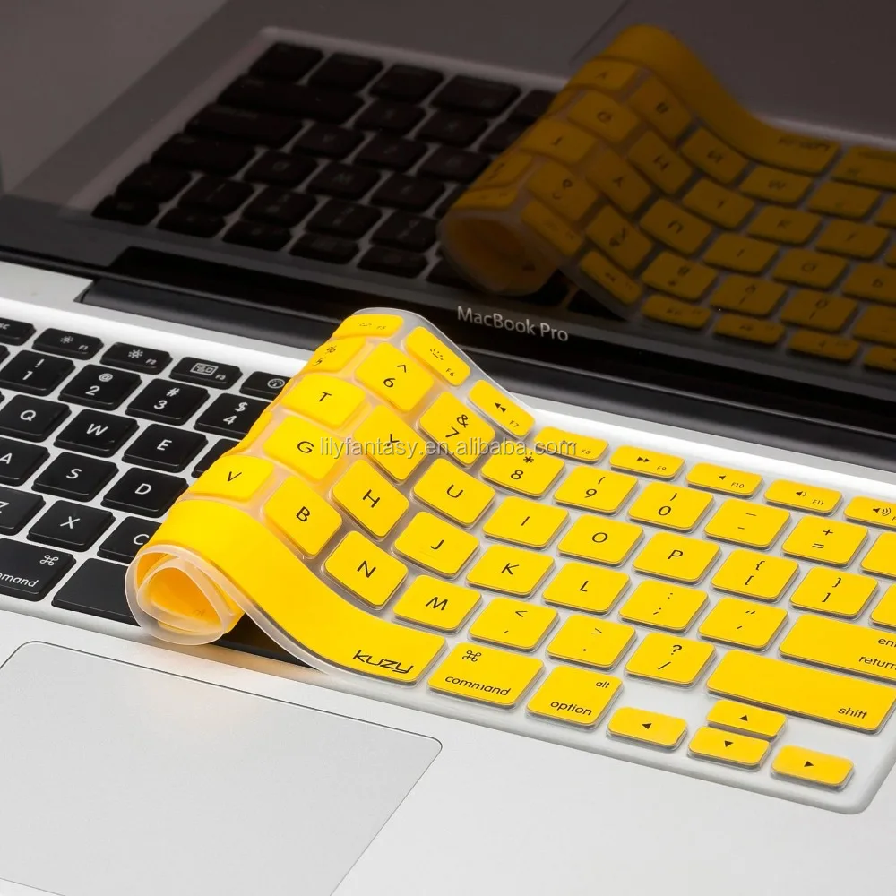 Yellow Color Laptop Computer Keyboard Cover Silicone Skin For 13" 15