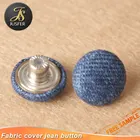 Fabric covered metal jeans button for jackets