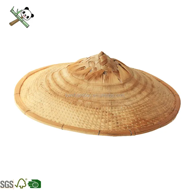 hot sale chinese traditional sun visor conical bamboo hat for