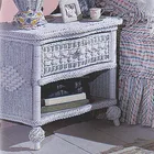 Special wavy designed vintage home furniture with drawer rattan woven bed side table