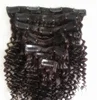 raw hair cambodian virgin clip in hair extension 4C 3A tight curly black extension clip with wholesale price