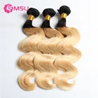1b/613 Two Tone Blond Human Hair Ombre Color Body Wave Bundles Cheap Brazilian Remy Virgin Hair Extensions