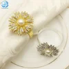 Cheap big big flower pearl customized napkin ring