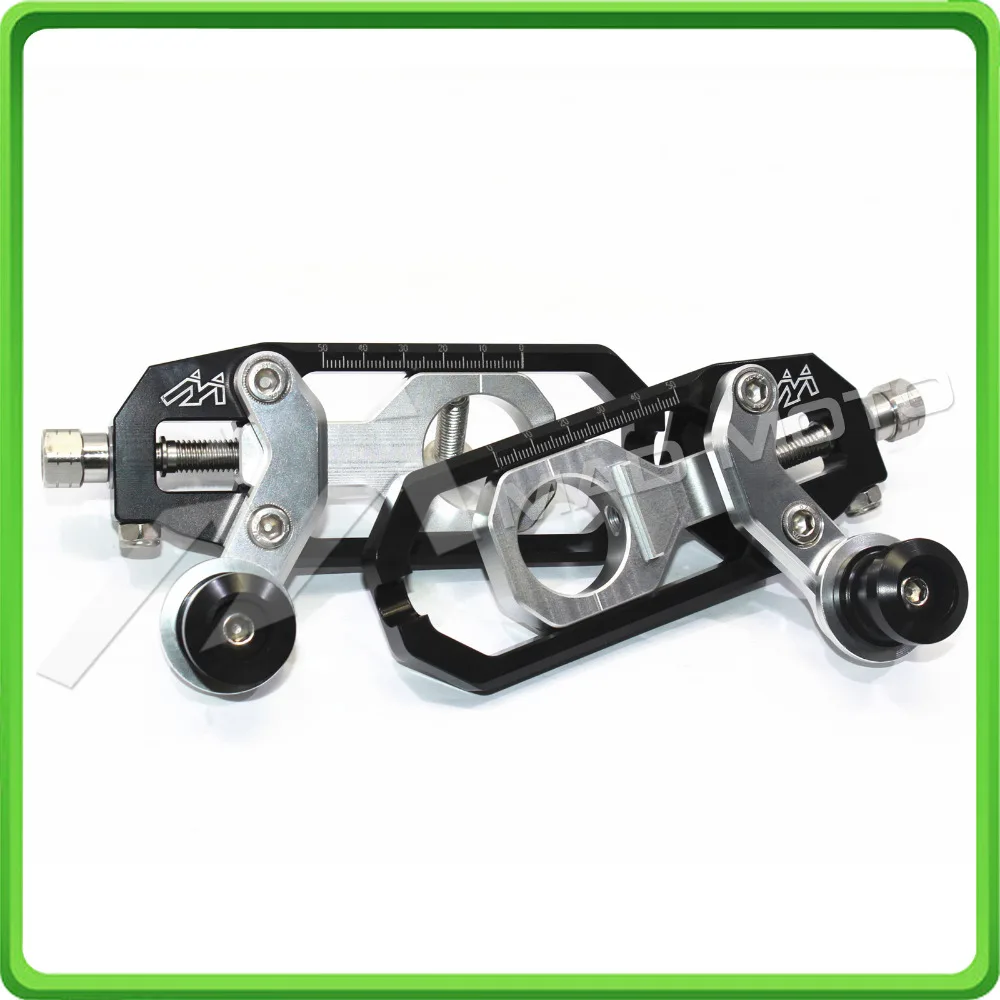 Motorcycle Chain Tensioner Adjuster with spool kit for Yamaha FZ1 2006 2007 2008 2009 2010 2011 2012 2013 2014 2015 Black&Silver (4)
