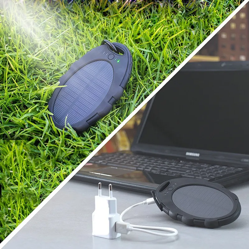 Waterproof mini portable charger slim solar power bank , mobile phone 5000mah battery charging powerbank - ANKUX.COM
