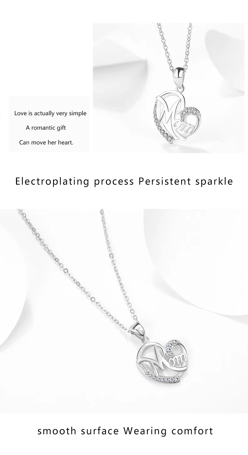 mothers day best gift crystal hollow heart bijoux jewelry