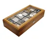 GC02-SM-12WL rectangle 12 slot men wrist watch box real wood Watch storage case with glass window Big watch suitable