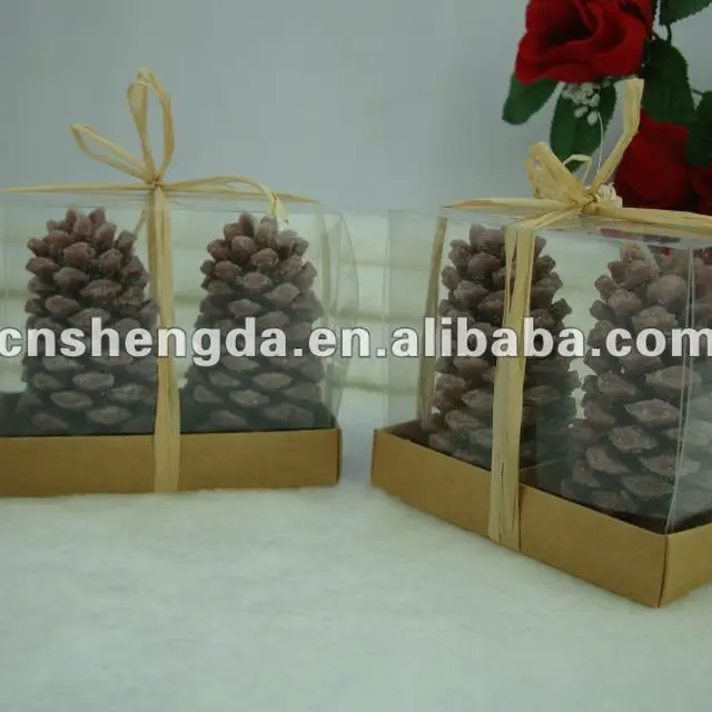 handmade christmas pinecone shaped gift candle, candles