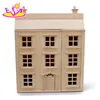 Hot new product for 2015 Kids toy diy doll house,High quality wooden toy doll house,Hot sale natural wooden doll house W06A099