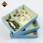2017 good selling luxury leather gift boxes square shape stacking PU jewellery box