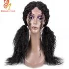 Top quality long braid hair natural colored high density lace front synthetic wigs for black women
