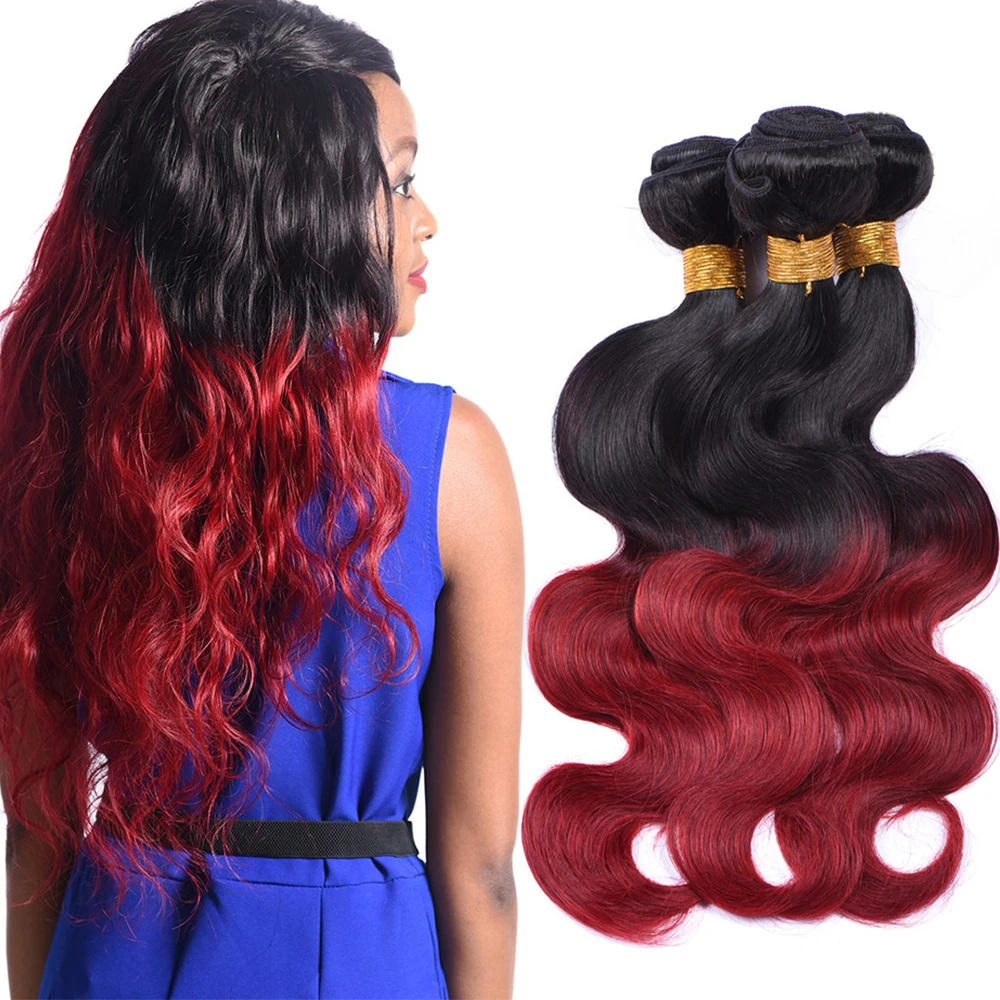 Wholesale Malaysia Ombre Human Hair 10 30inch 8a Colored Red Hair