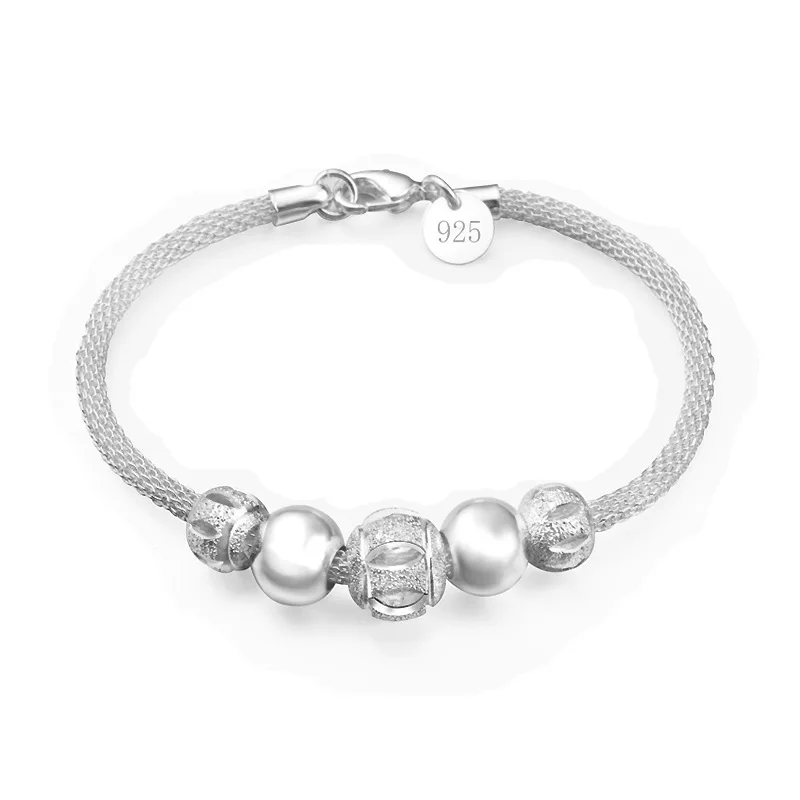New products Fashion jewellery bead bracelet accessories women silver Bracelets wholesale 
New products Fashion jewellery bead bracelet accessories women silver Bracelets wholesale