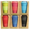2019 new developed reusable biodegradable eco bamboo fiber coffee cup with lid
