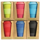 2019 new developed reusable biodegradable eco bamboo fiber coffee cup with lid