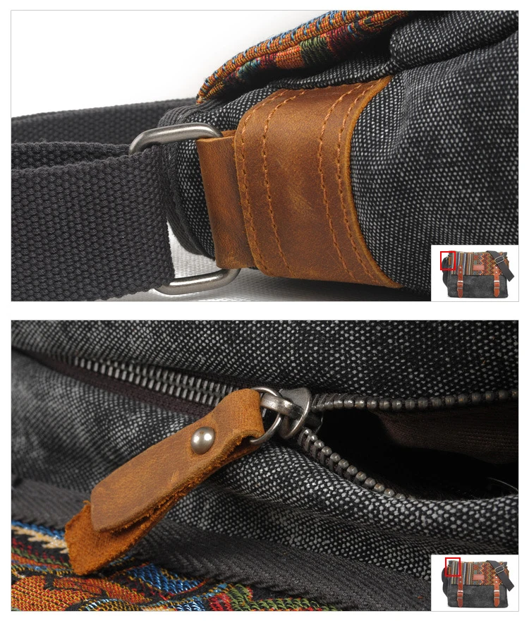 High quality cotton washed casual canvas ladies cross body messenger satchel shoulder bag for women