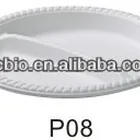 Dishes Plates Round Plate Biodegradable Plates 10'' 3 Compartment Biodegradable Round Plate