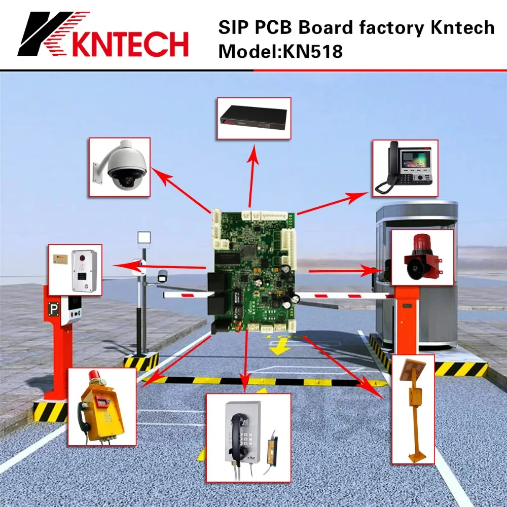 POE IP PBX Power Supply KN518 SIP Broadcast PCB Board Mother Board