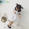 New design fashion one year baby girl white party dresses princess 2358