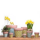 Matte finishs decal design japanese custom corridor clay pot for plants