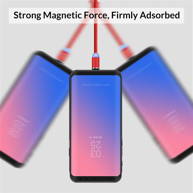 3.0A 3 in 1 Magnetic USB Cable Fast Charge Sync Data Magnet Braided Type C Charging Cable With Led Indicator Micro USB Cable - ANKUX.COM